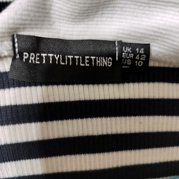 2960)Pretty Little Thing Thick Rib Striped Button Through Long Sleeve Dress 10 - Picture 10 of 11